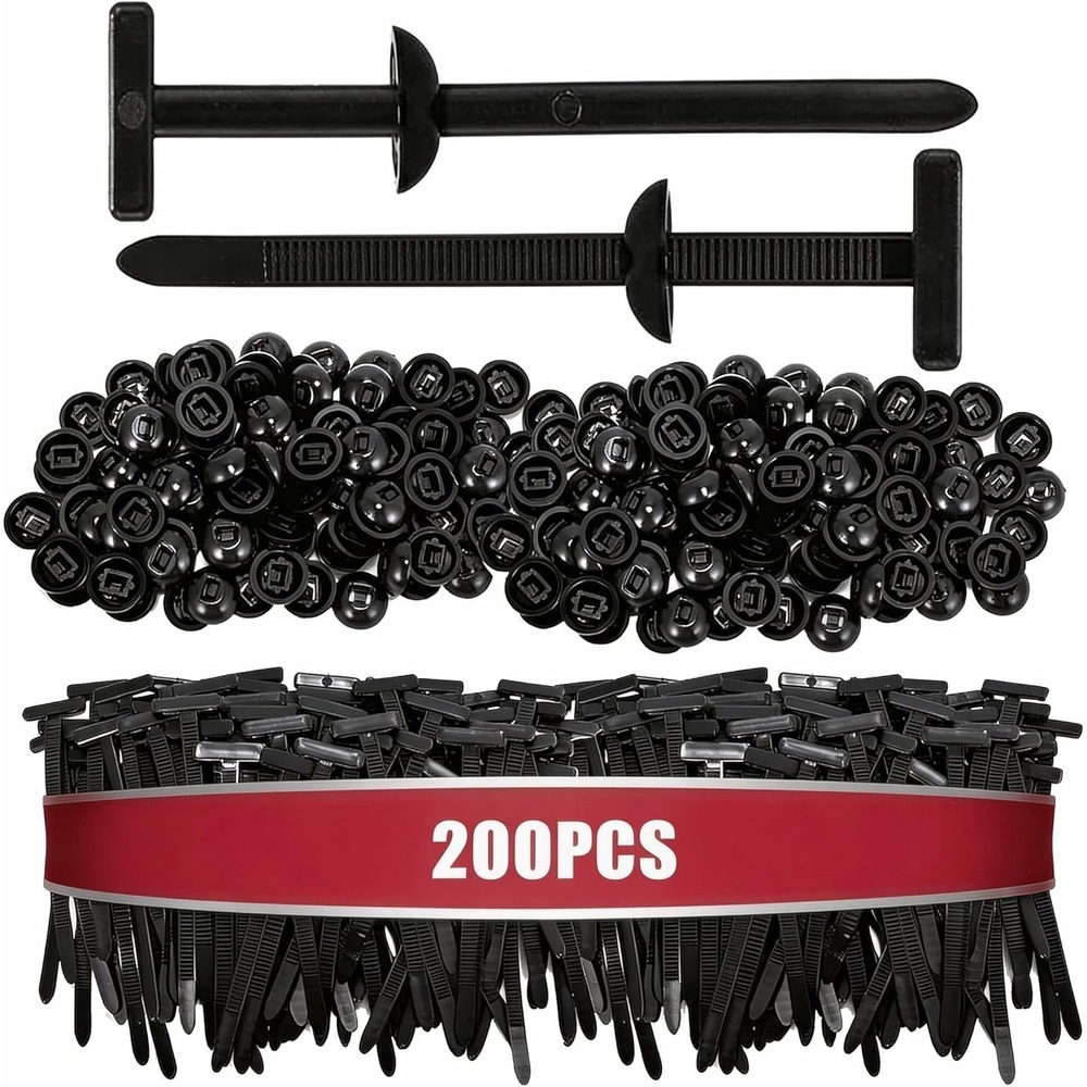 200Pcs Nylon Universal Cable Tie Buckle, Ziplock Pro Car Button Grip Ziptie Lock